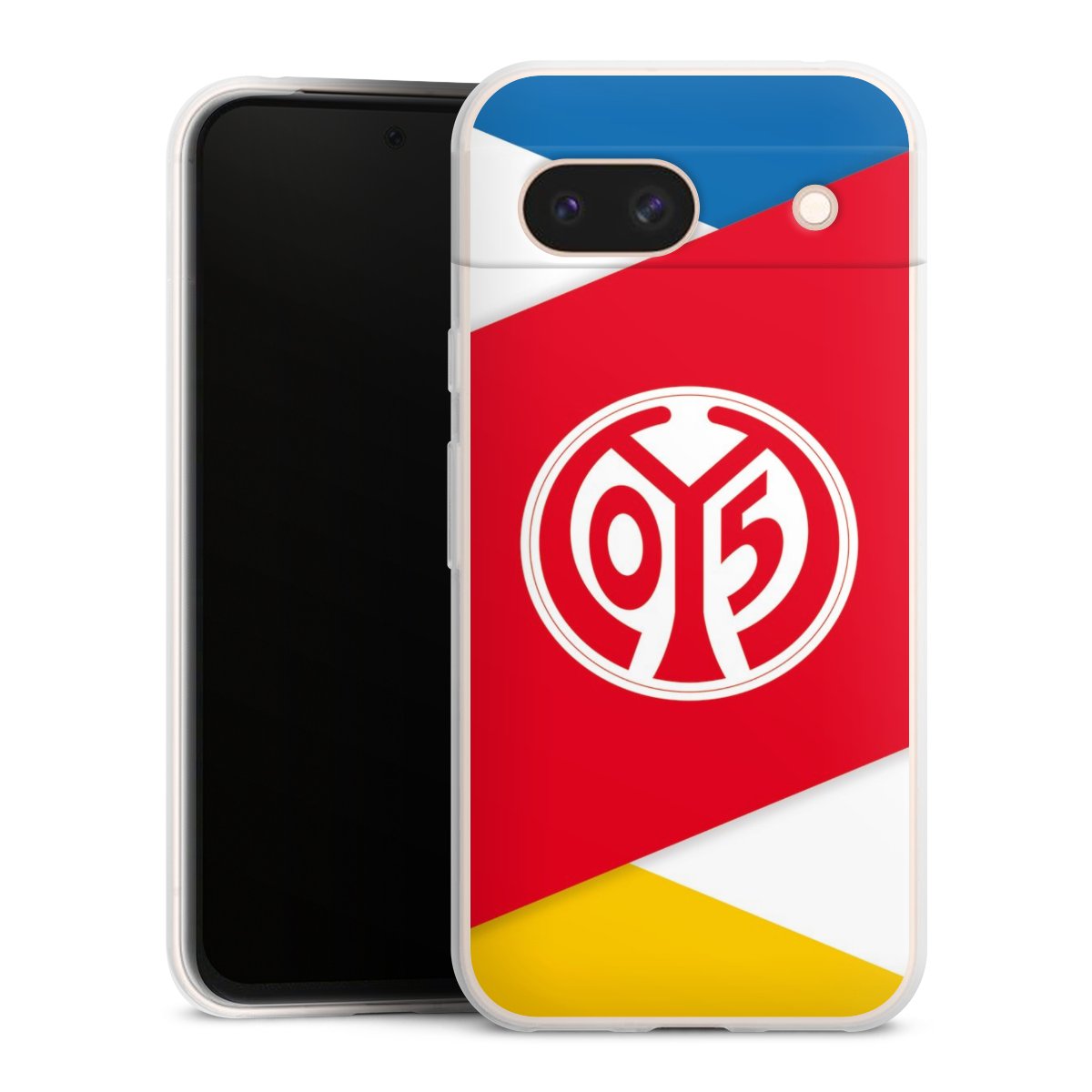 Google Pixel 8a Handy Slim Case extra dünn Silikon Handyhülle transparent Hülle Official Licensed Product Soccer 1. Fsv Mainz 05 E.V. Silikon Slim Case