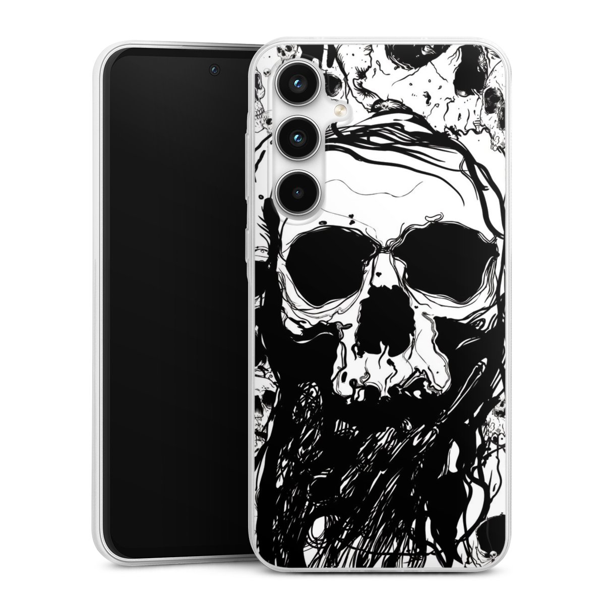 Galaxy A35 5G Handy Slim Case extra dünn Silikon Handyhülle transparent Hülle Totenkopf Halloween Silikon Slim Case