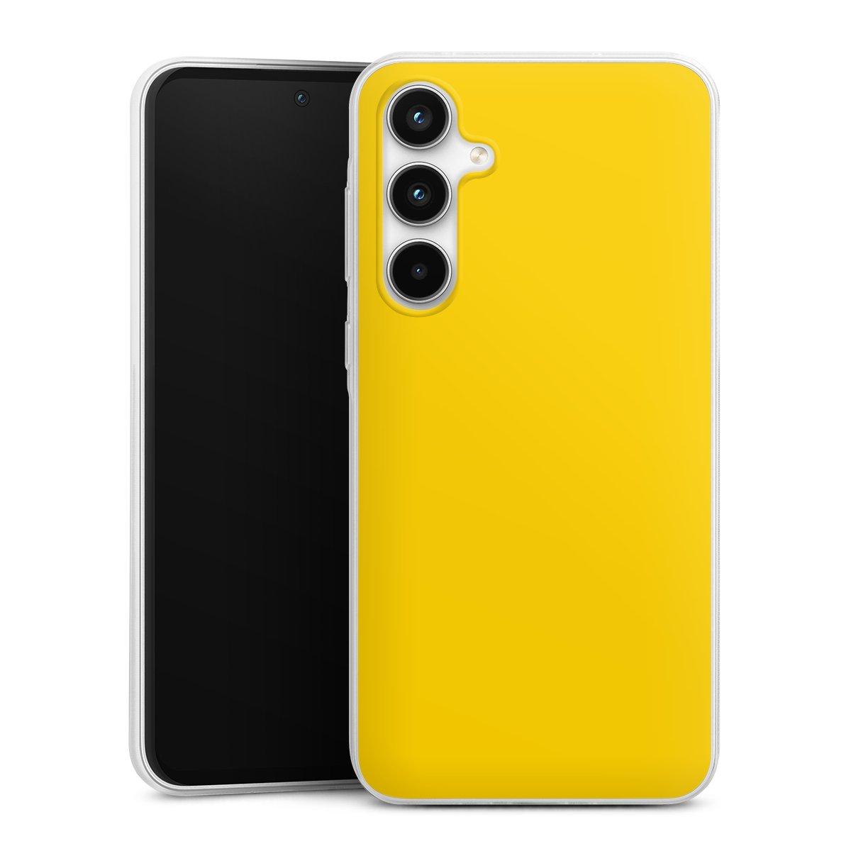 Galaxy A35 5G Handy Slim Case extra dünn Silikon Handyhülle transparent Hülle Yellow Unicoloured Colour Silikon Slim Case