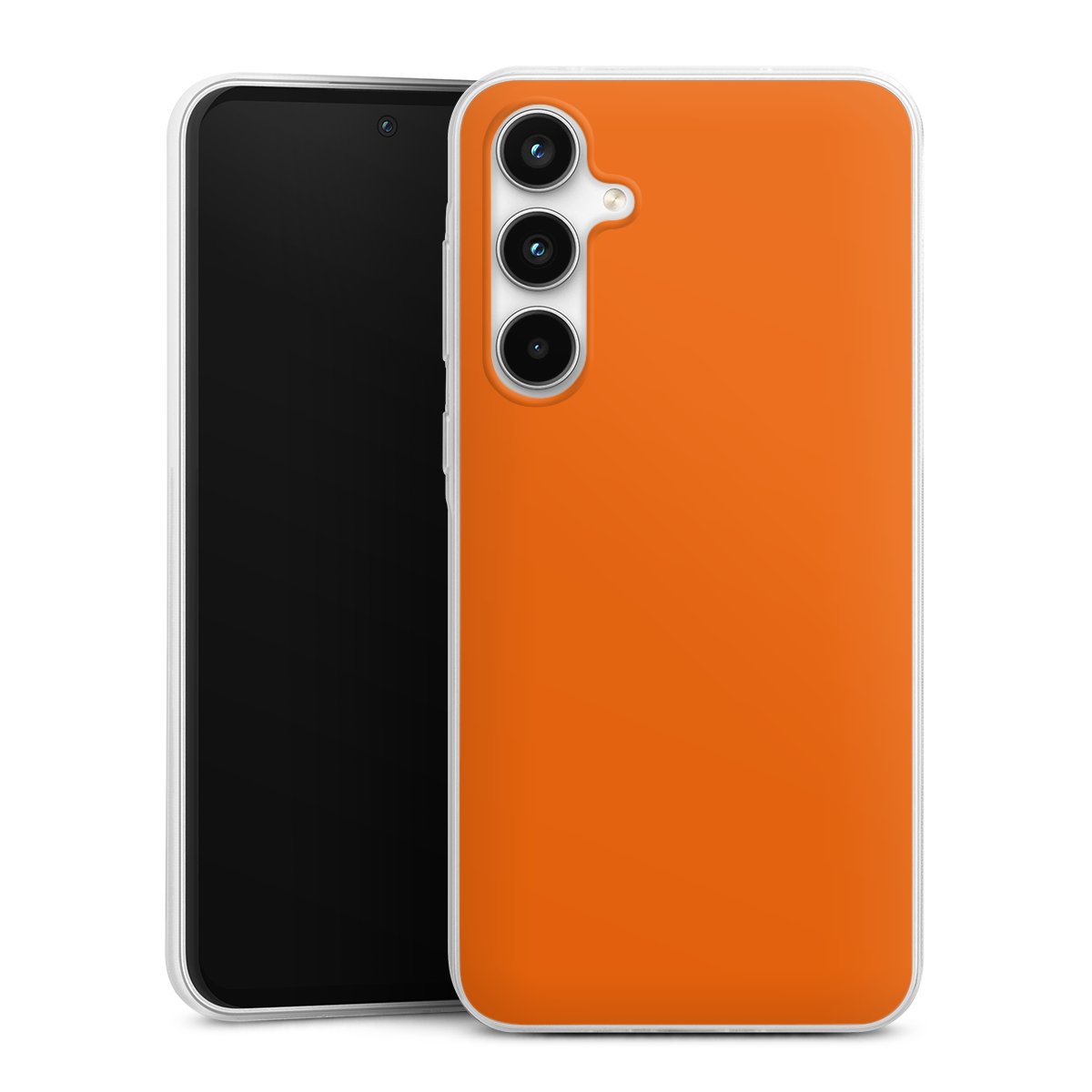 Galaxy A35 5G Handy Slim Case extra dünn Silikon Handyhülle transparent Hülle Orange Colour Unicoloured Silikon Slim Case