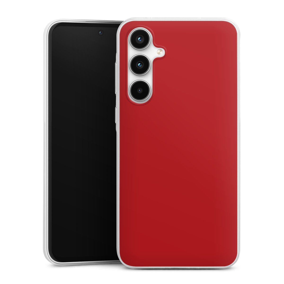 Galaxy A35 5G Handy Slim Case extra dünn Silikon Handyhülle transparent Hülle Colour Unicoloured Red Silikon Slim Case