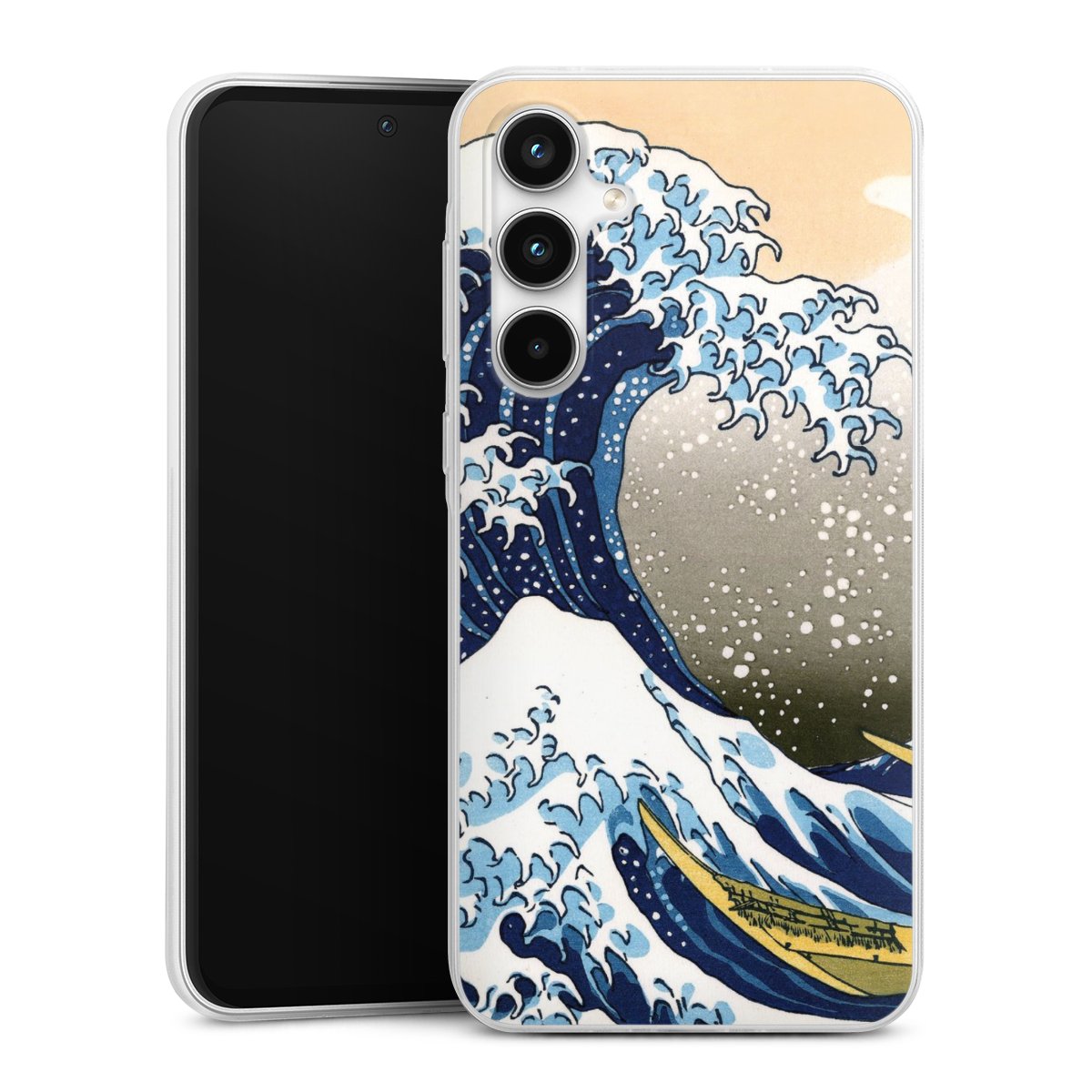 Galaxy A35 5G Handy Slim Case extra dünn Silikon Handyhülle transparent Hülle Kunst Katsushika Hokusai Die Große Welle Vor Kanagawa Silikon Slim Case