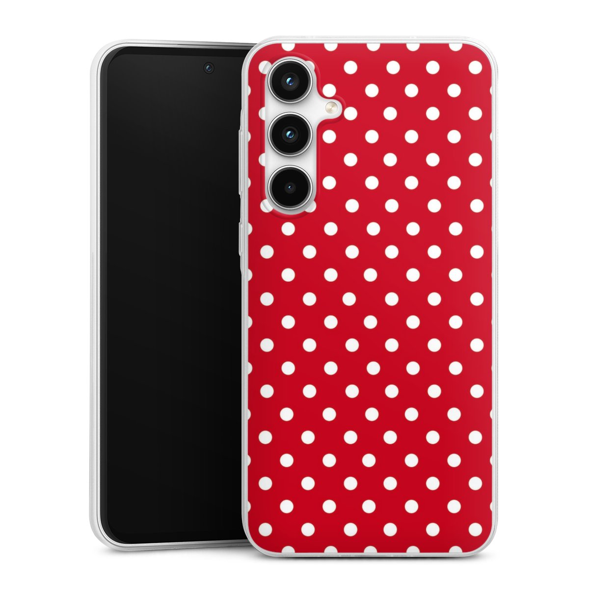 Galaxy A35 5G Handy Slim Case extra dünn Silikon Handyhülle transparent Hülle Points Polka Dots Retro Silikon Slim Case