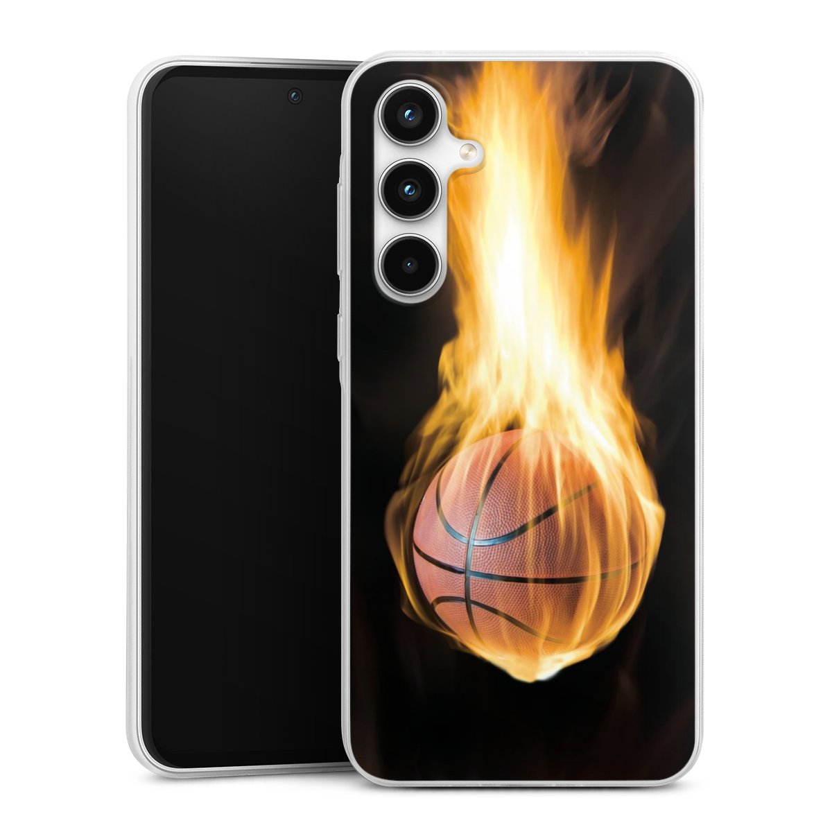 Galaxy A35 5G Handy Slim Case extra dünn Silikon Handyhülle transparent Hülle Basketball Sports Fire Silikon Slim Case