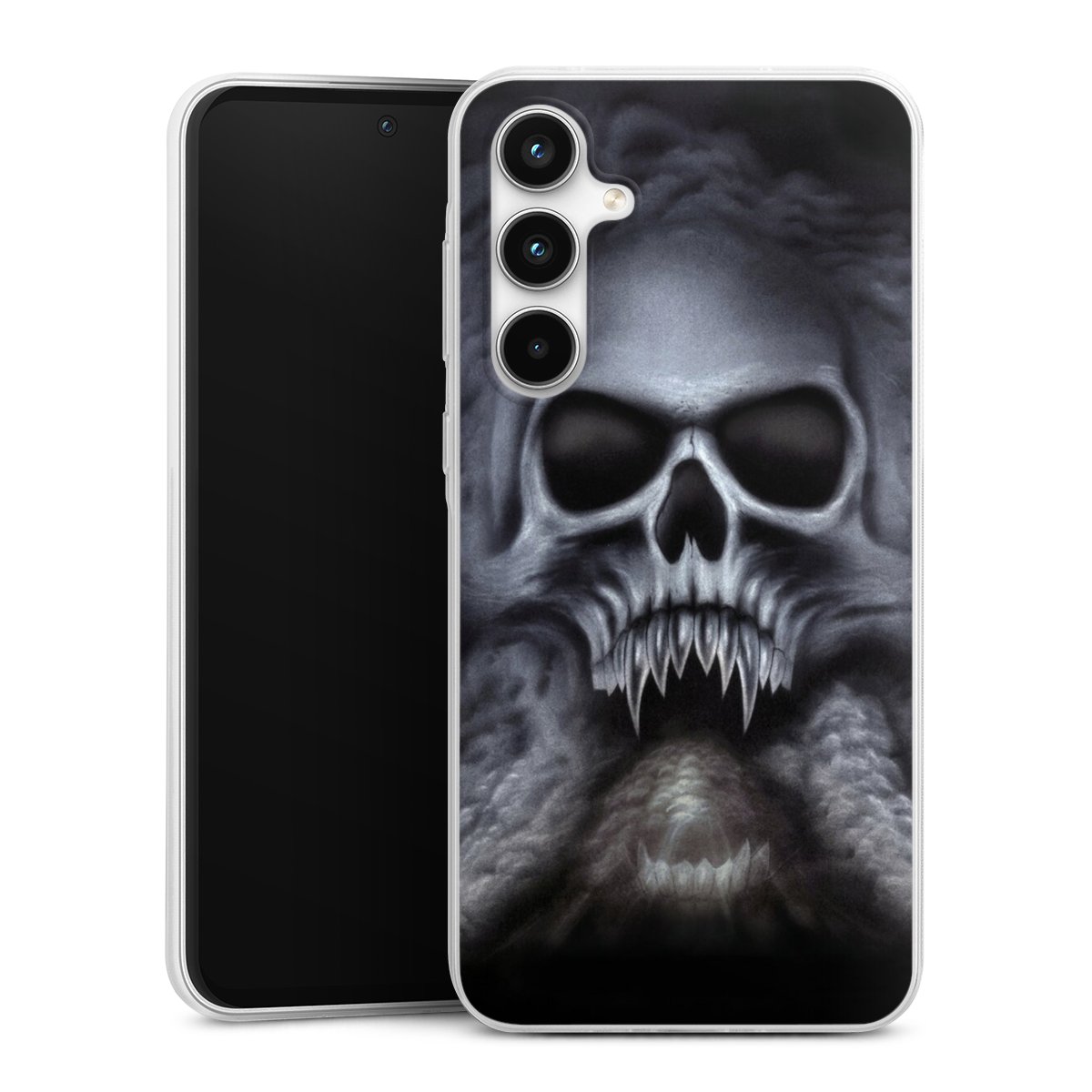 Galaxy A35 5G Handy Slim Case extra dünn Silikon Handyhülle transparent Hülle Totenkopf Skull Silikon Slim Case