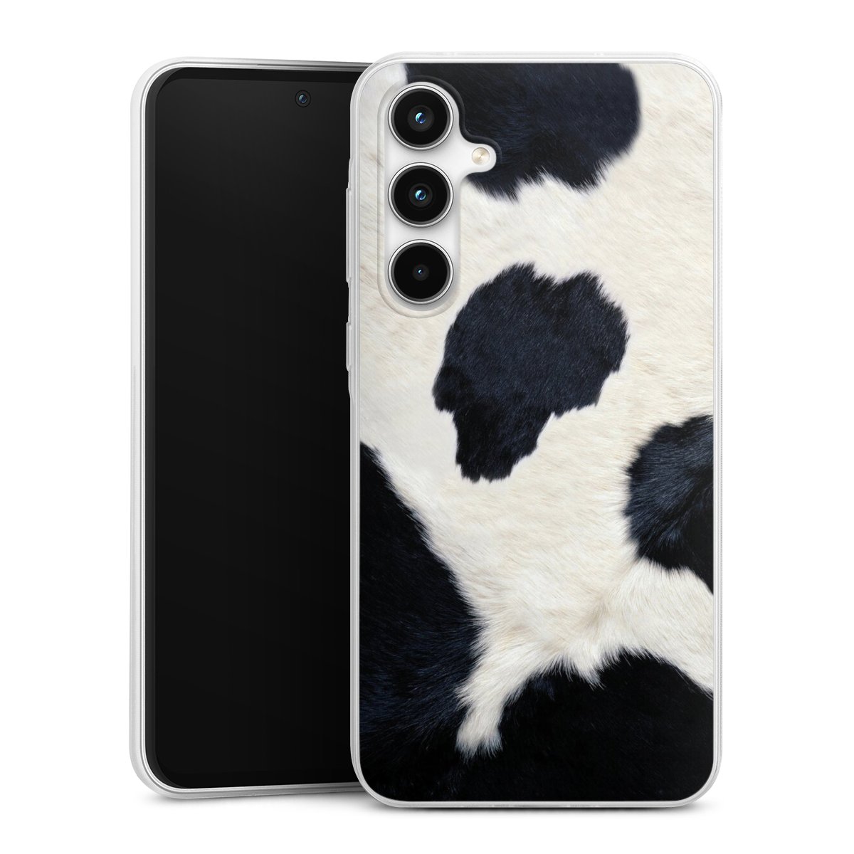 Galaxy A35 5G Handy Slim Case extra dünn Silikon Handyhülle transparent Hülle Animal Look Animal Print Cow Skin Silikon Slim Case