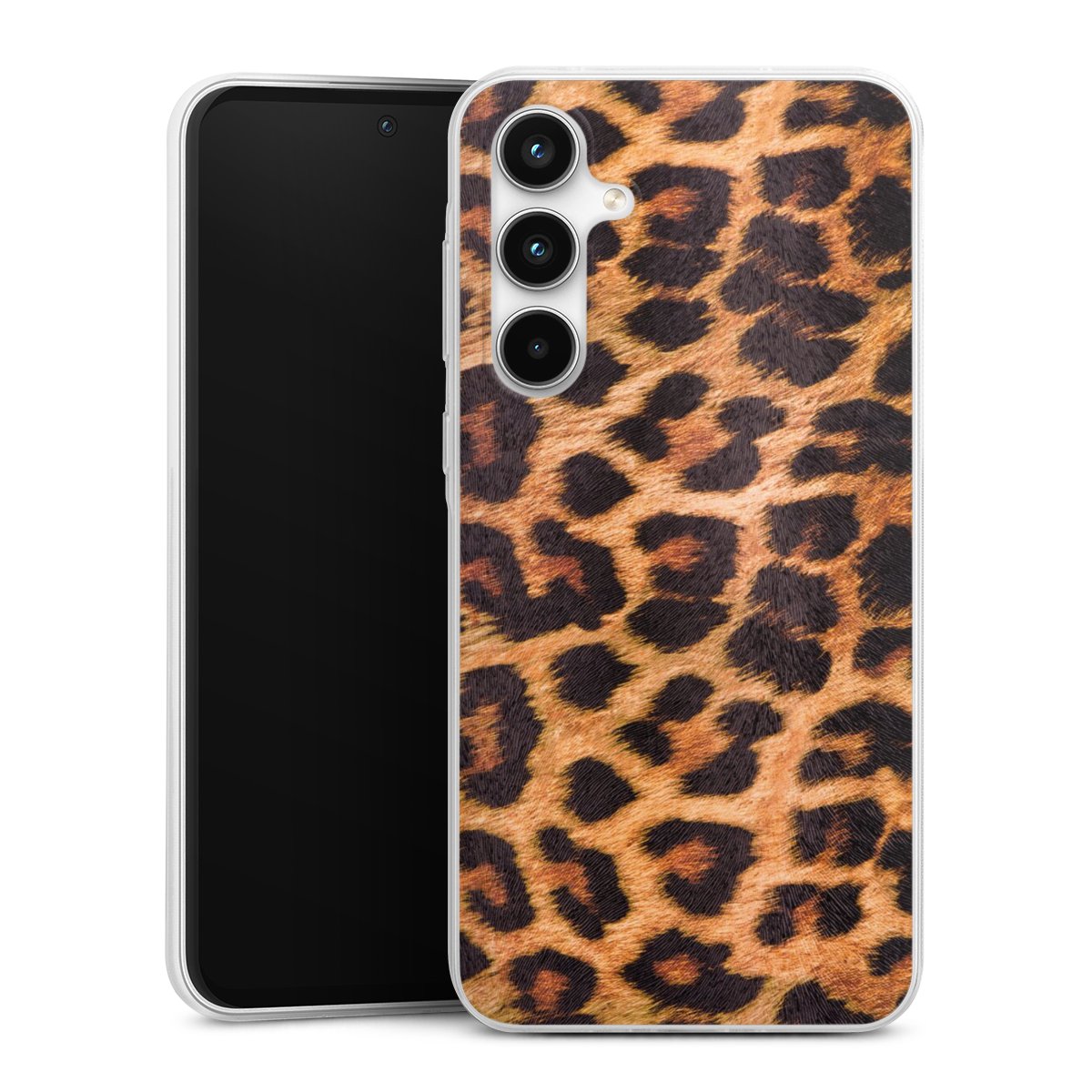 Galaxy A35 5G Handy Slim Case extra dünn Silikon Handyhülle transparent Hülle Animal Print Leopard Fur Silikon Slim Case