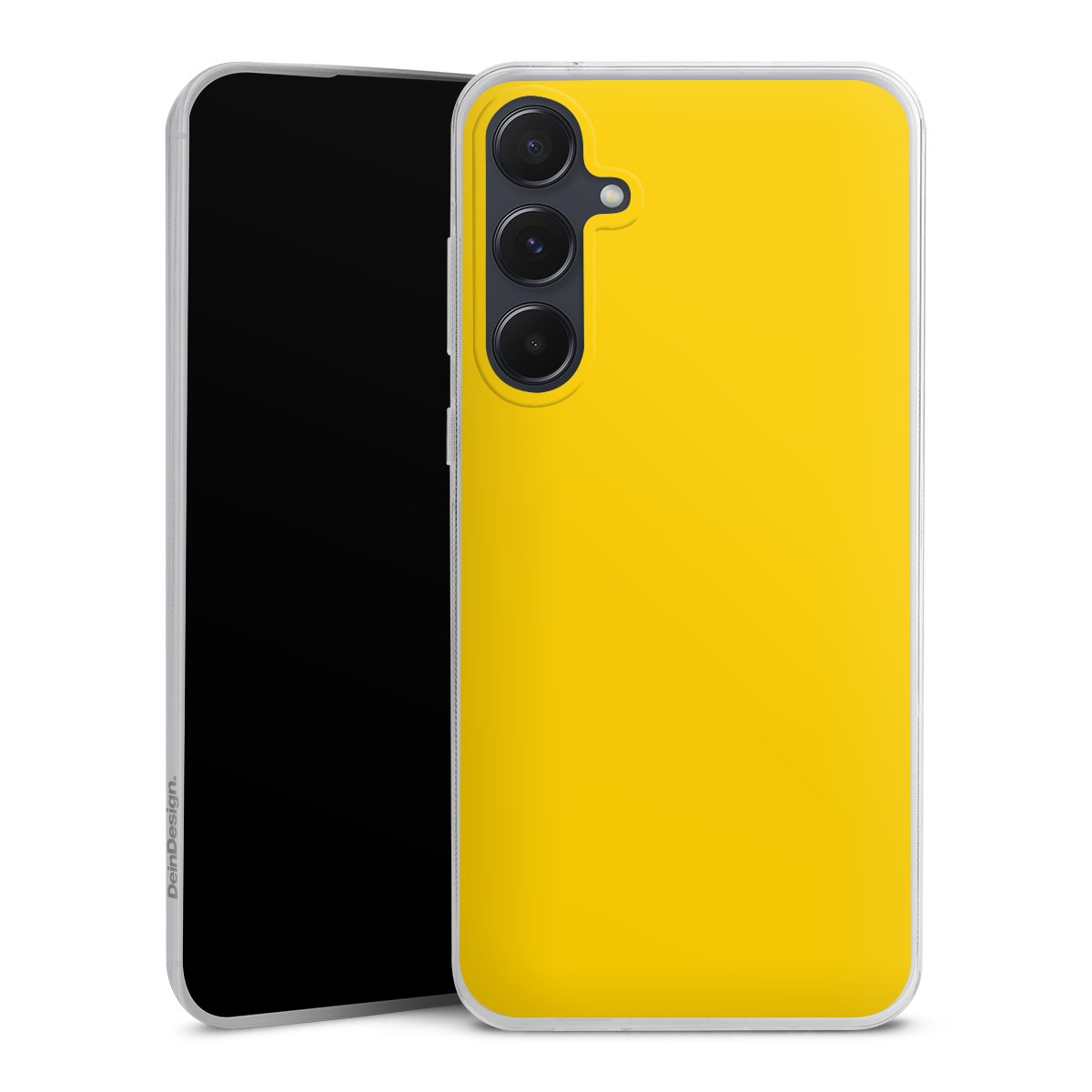 Galaxy A55 5G Handy Slim Case extra dünn Silikon Handyhülle transparent Hülle Yellow Unicoloured Colour Silikon Slim Case