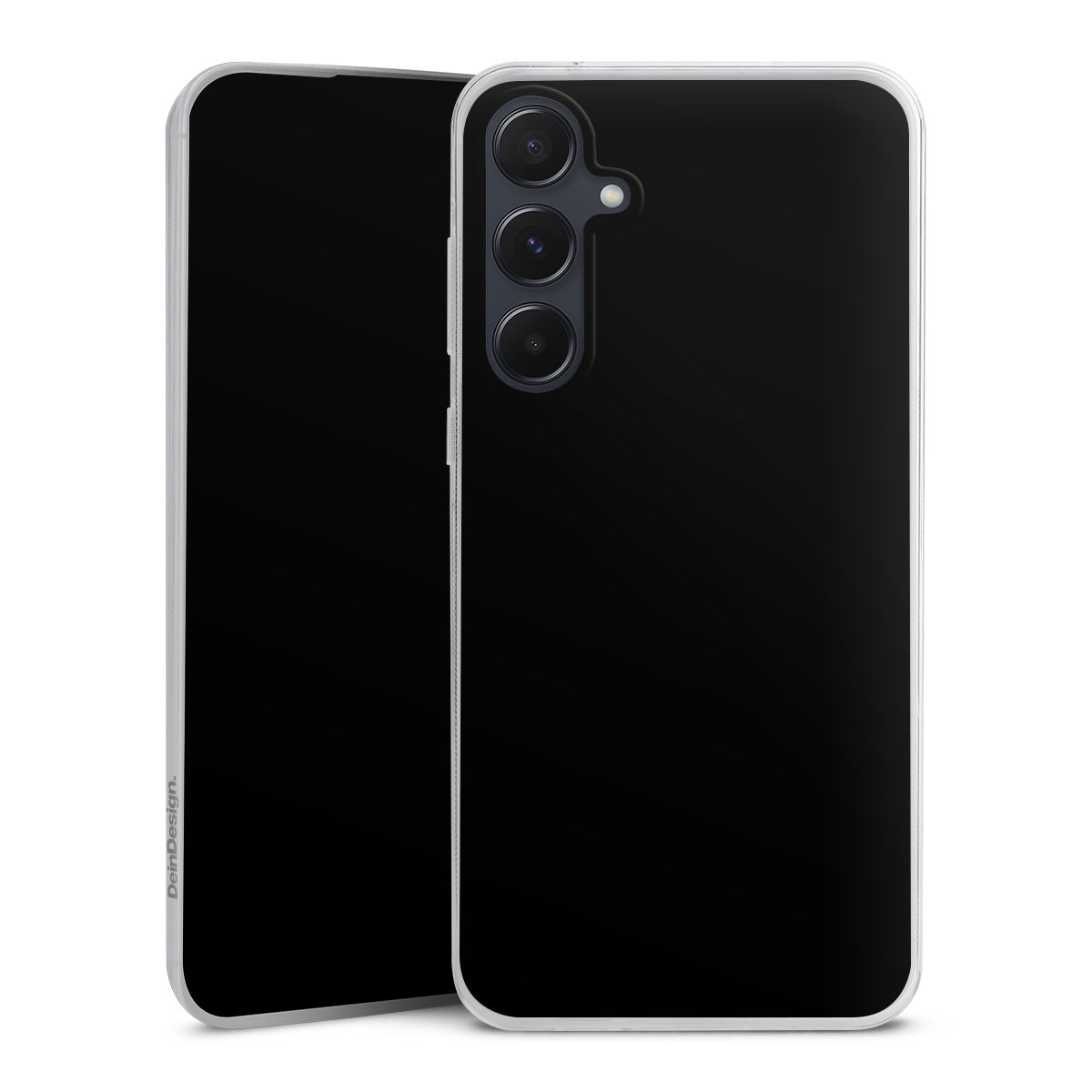 Galaxy A55 5G Handy Slim Case extra dünn Silikon Handyhülle transparent Hülle Black Colour Unicoloured Silikon Slim Case