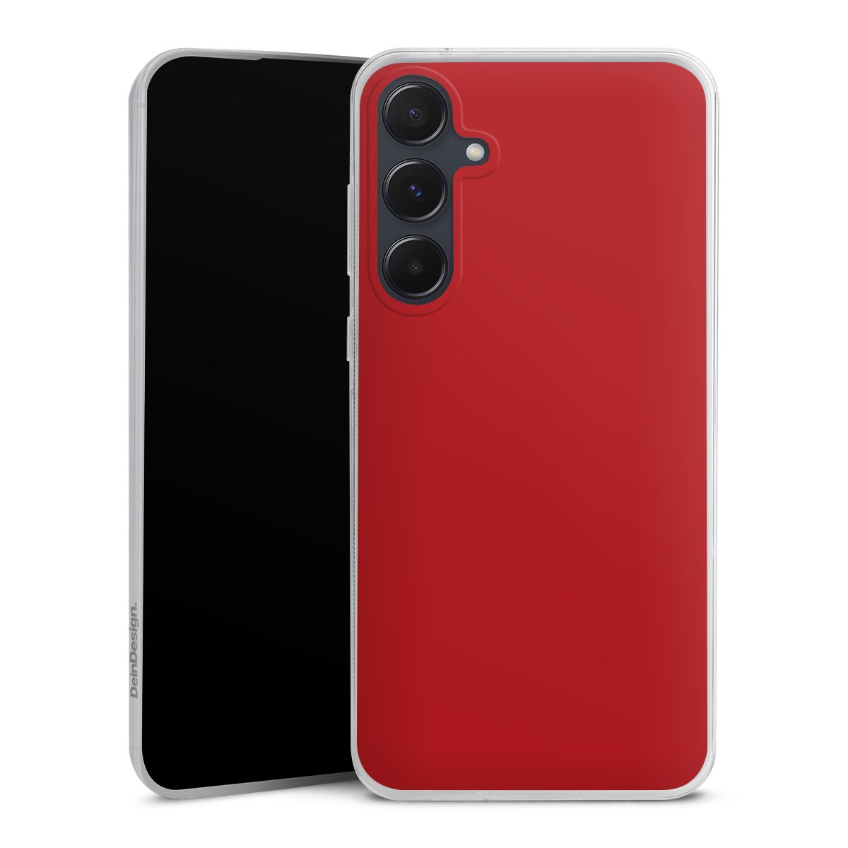 Galaxy A55 5G Handy Slim Case extra dünn Silikon Handyhülle transparent Hülle Colour Unicoloured Red Silikon Slim Case