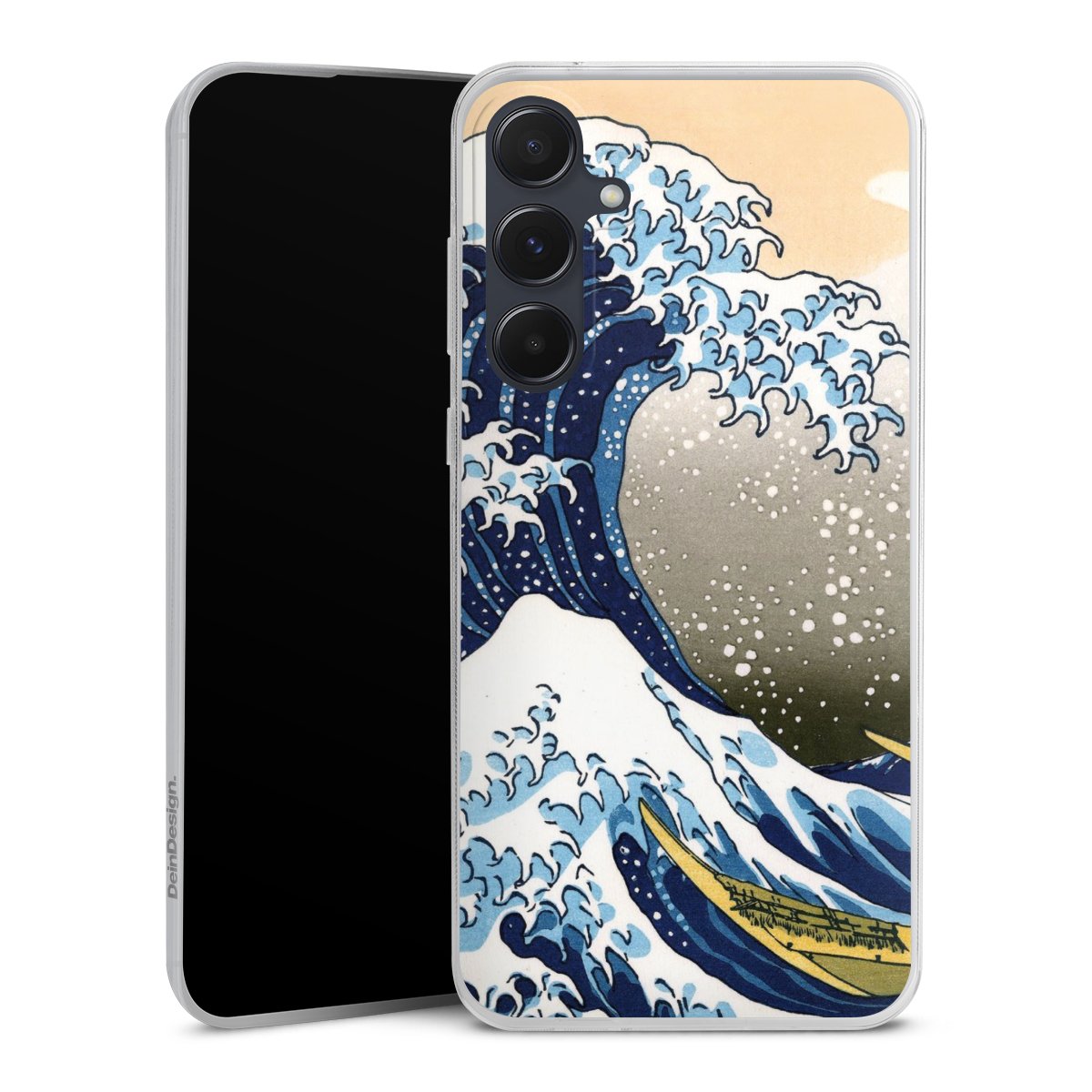 Galaxy A55 5G Handy Slim Case extra dünn Silikon Handyhülle transparent Hülle Kunst Katsushika Hokusai Die Große Welle Vor Kanagawa Silikon Slim Case