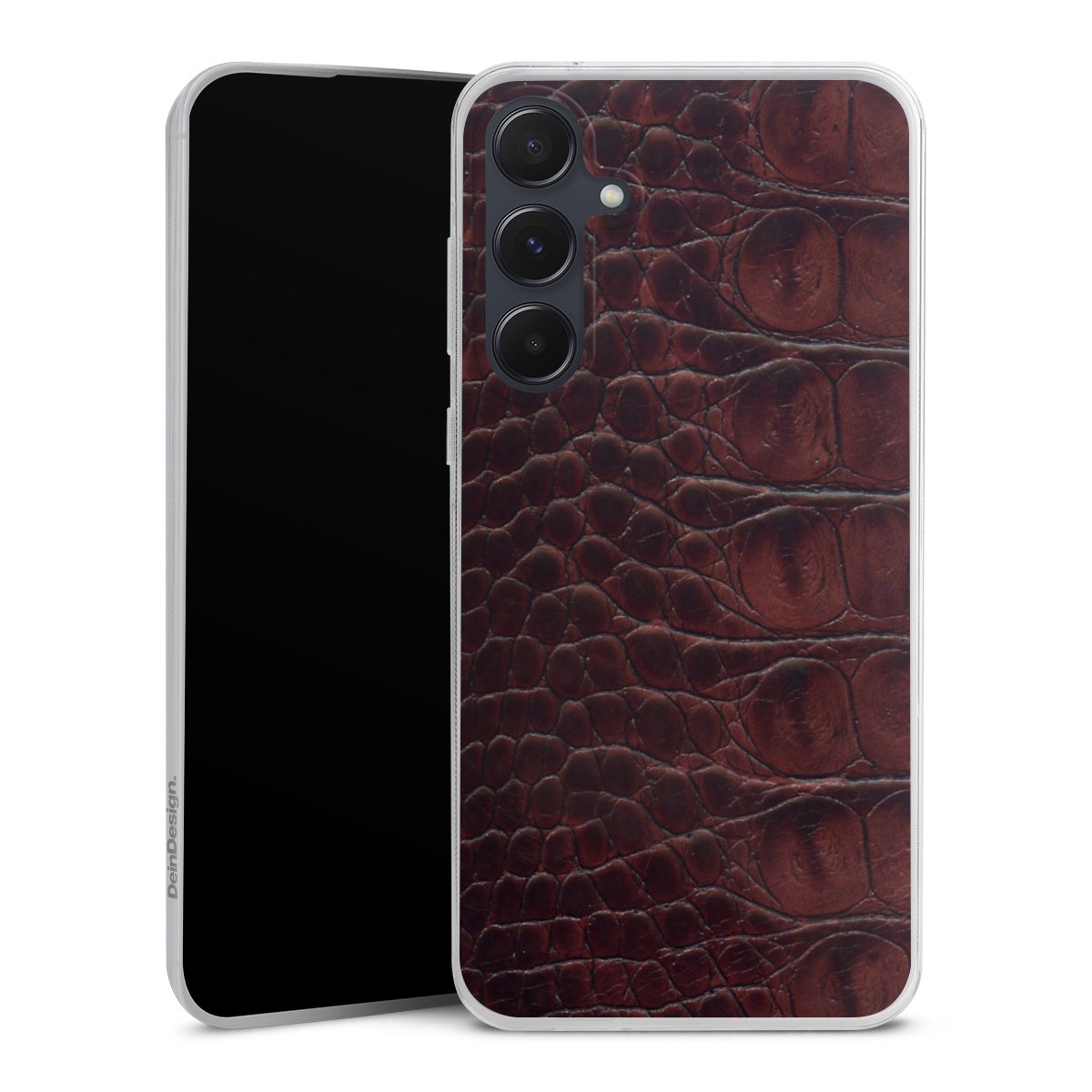 Galaxy A55 5G Handy Slim Case extra dünn Silikon Handyhülle transparent Hülle Crocodile Animal Print Leather Silikon Slim Case