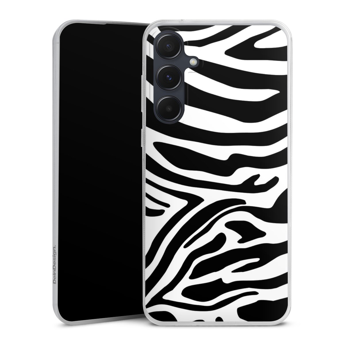 Galaxy A55 5G Handy Slim Case extra dünn Silikon Handyhülle transparent Hülle Zebra Animal Look Animal Print Silikon Slim Case