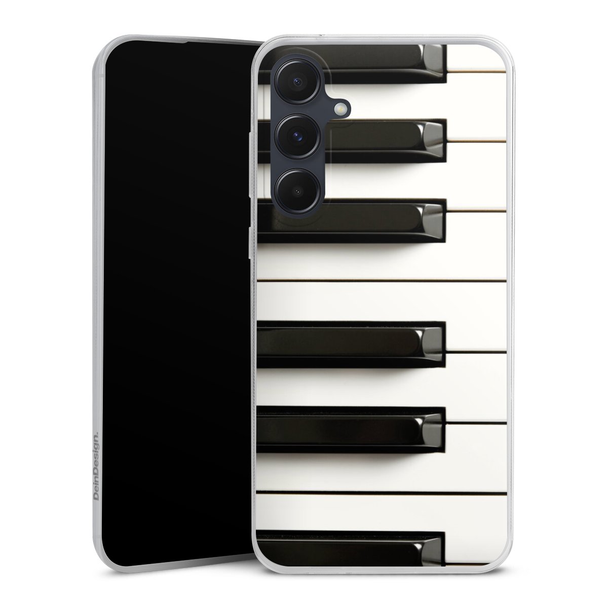 Galaxy A55 5G Handy Slim Case extra dünn Silikon Handyhülle transparent Hülle Klavier Piano Music Silikon Slim Case