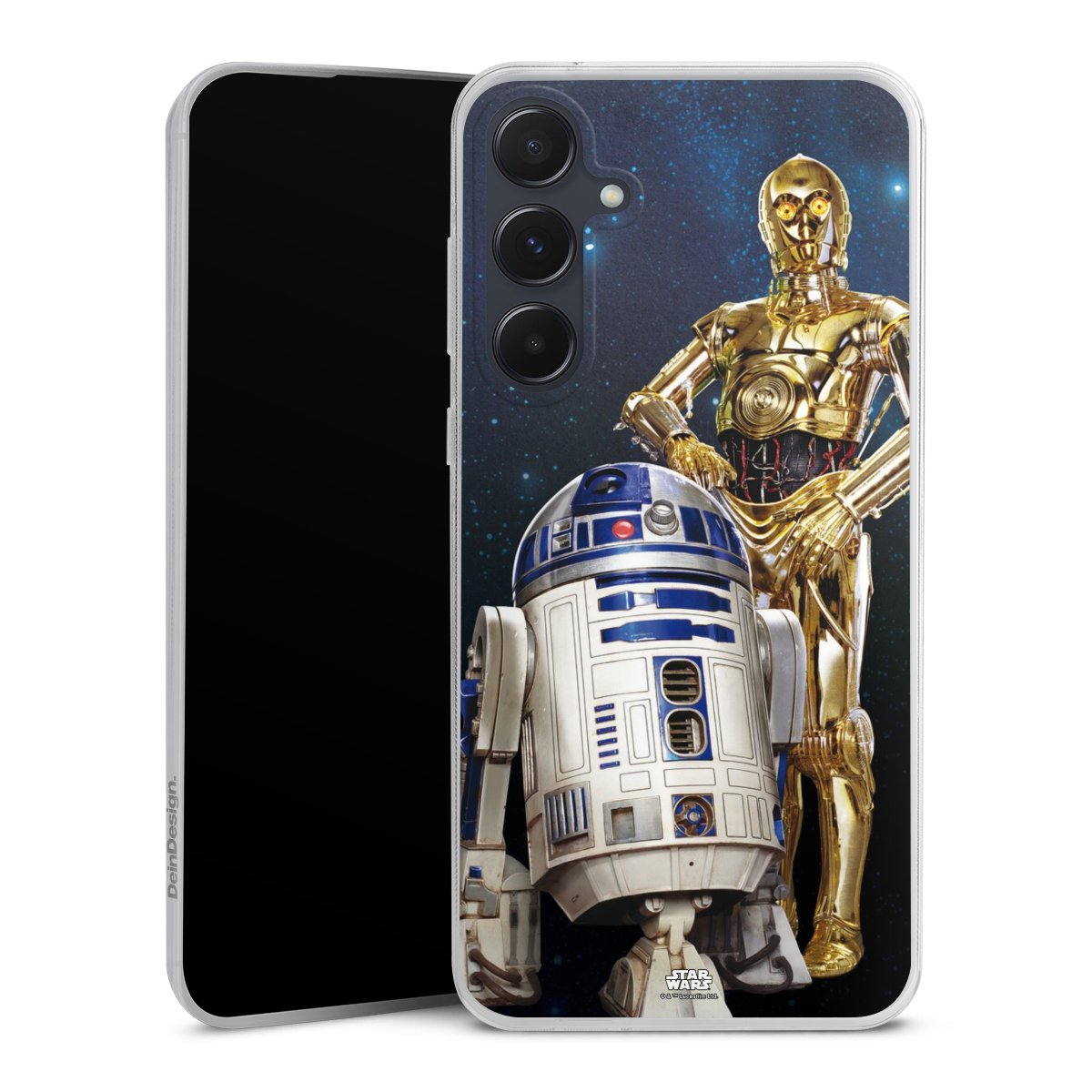 Galaxy A55 5G Handy Slim Case extra dünn Silikon Handyhülle transparent Hülle Weltall Star Wars R2d2 Silikon Slim Case