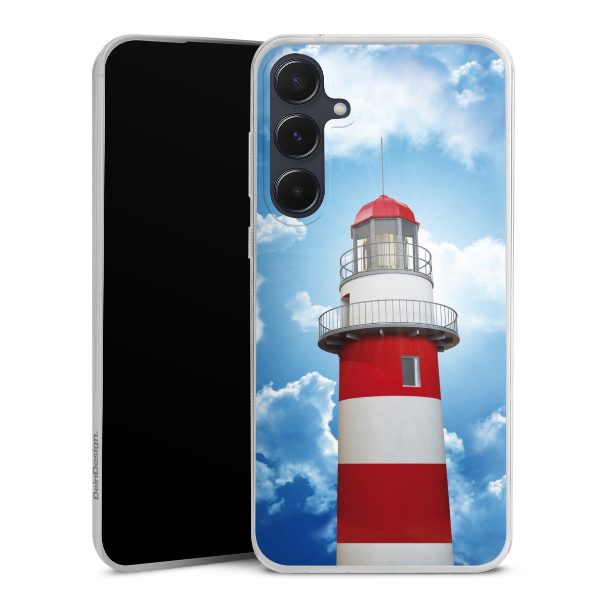 Galaxy A55 5G Handy Slim Case extra dünn Silikon Handyhülle transparent Hülle Lighthouse Sky Cloud Silikon Slim Case