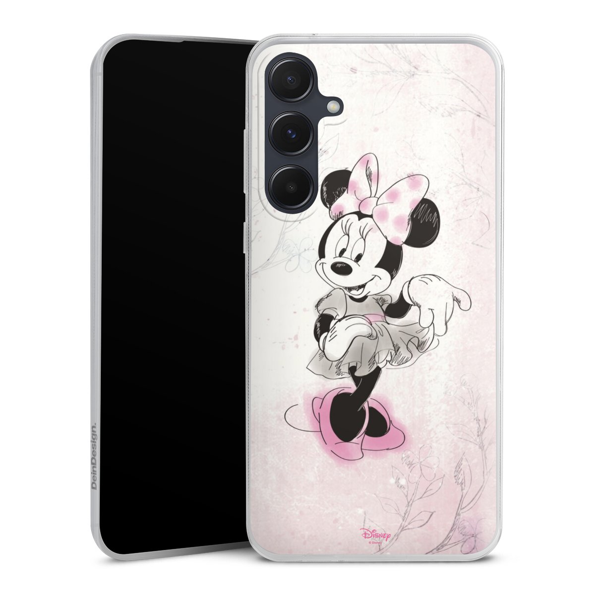 Galaxy A55 5G Handy Slim Case extra dünn Silikon Handyhülle transparent Hülle Disney Minnie Mouse Vintage Silikon Slim Case