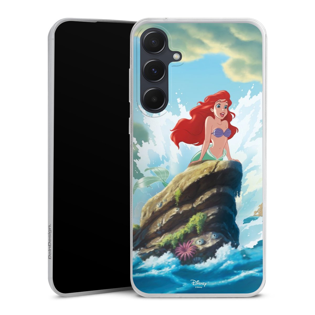 Galaxy A55 5G Handy Slim Case extra dünn Silikon Handyhülle transparent Hülle Mermaid Arielle Die Meerjungfrau Official Licensed Product Silikon Slim Case