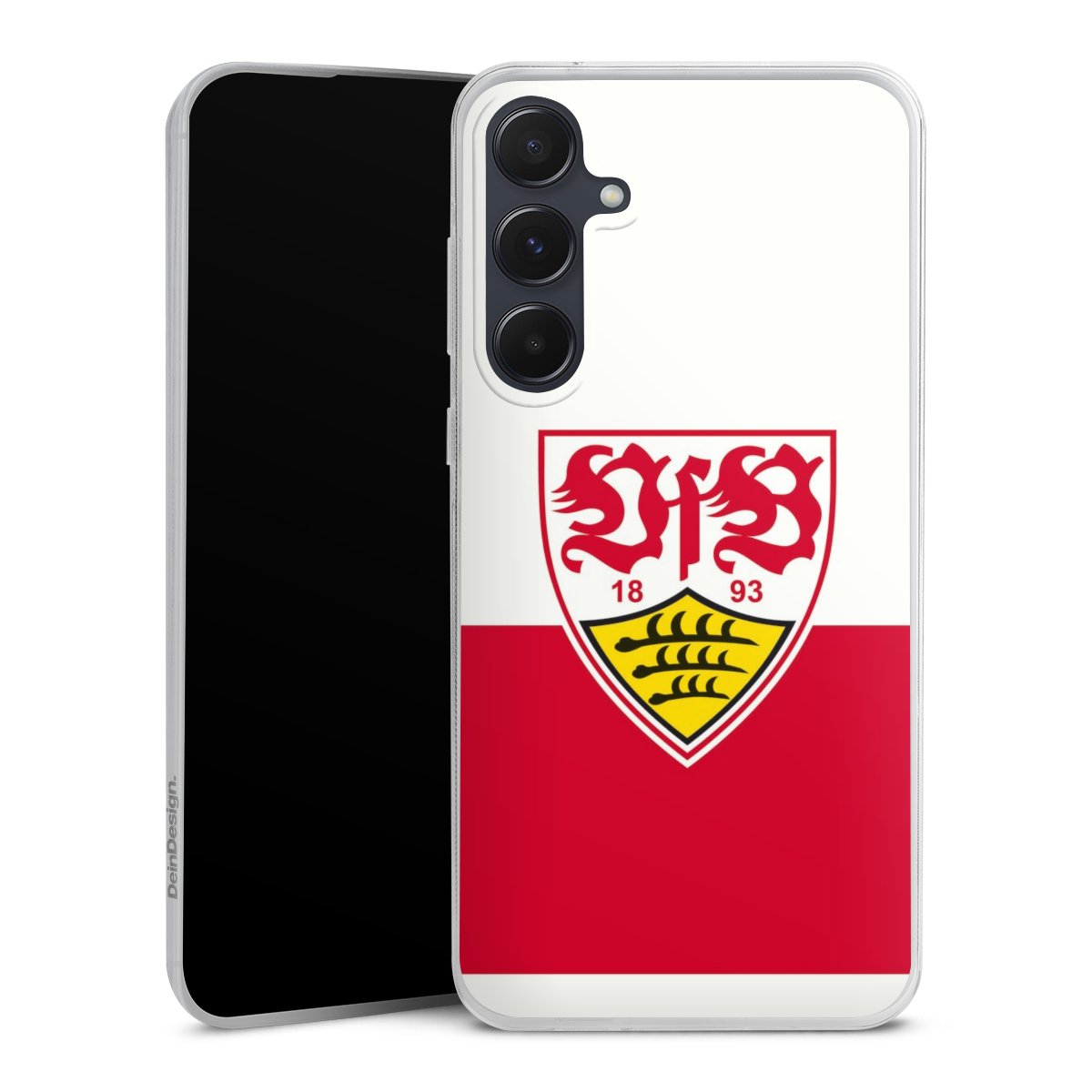 Galaxy A55 5G Handy Slim Case extra dünn Silikon Handyhülle transparent Hülle Official Licensed Product Logo Vfb Stuttgart Silikon Slim Case