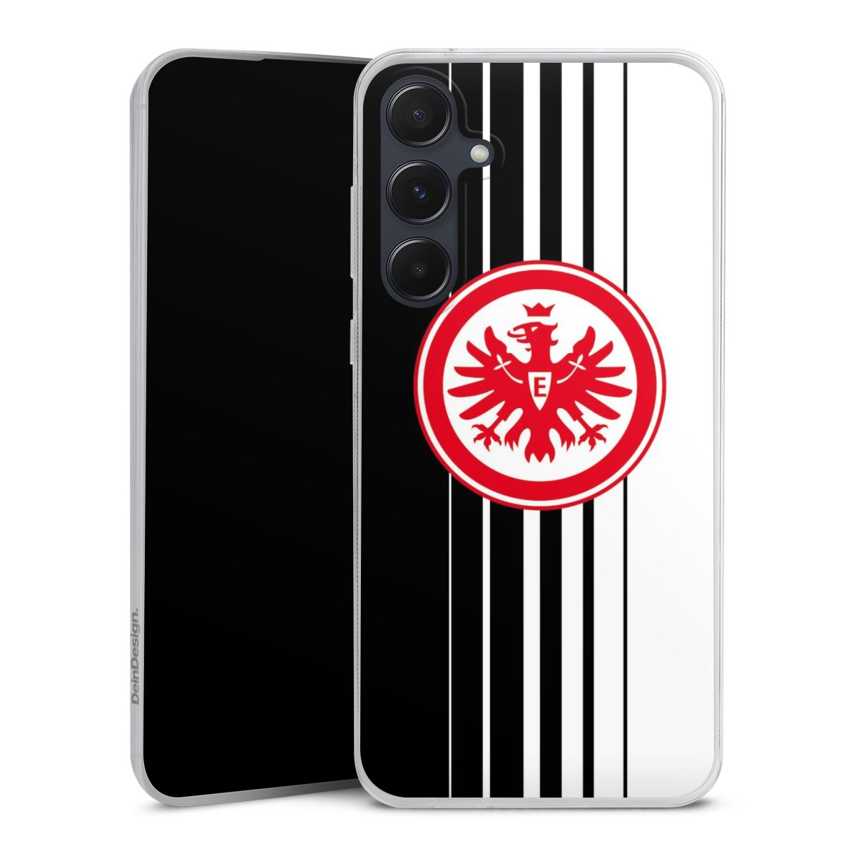 Galaxy A55 5G Handy Slim Case extra dünn Silikon Handyhülle transparent Hülle Stripes Eintracht Frankfurt Official Licensed Product Silikon Slim Case