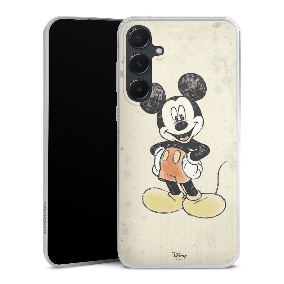 Galaxy A55 5G Handy Slim Case extra dünn Silikon Handyhülle transparent Hülle Water Colour Mickey & Minnie Mouse Official Licensed Product Silikon Slim Case