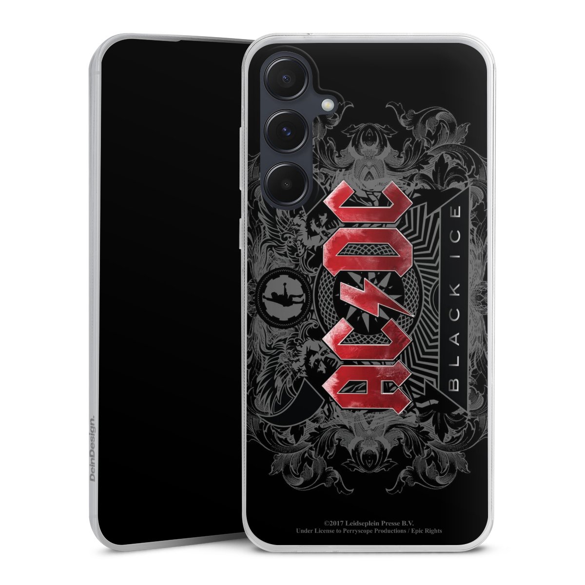 Galaxy A55 5G Handy Slim Case extra dünn Silikon Handyhülle transparent Hülle Merchandise Black Ice Acdc Silikon Slim Case