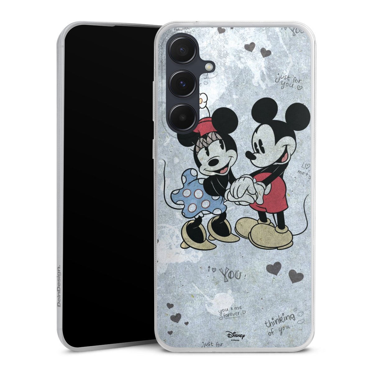 Galaxy A55 5G Handy Slim Case extra dünn Silikon Handyhülle transparent Hülle Mickey & Minnie Mouse Vintage Disney Silikon Slim Case