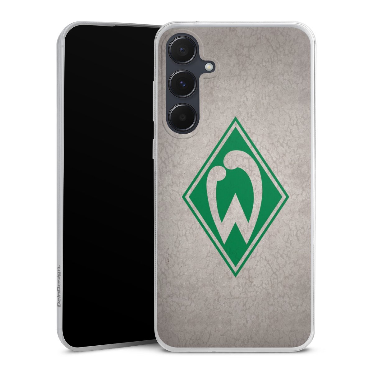 Galaxy A55 5G Handy Slim Case extra dünn Silikon Handyhülle transparent Hülle Sv Werder Bremen Concrete Official Licensed Product Silikon Slim Case