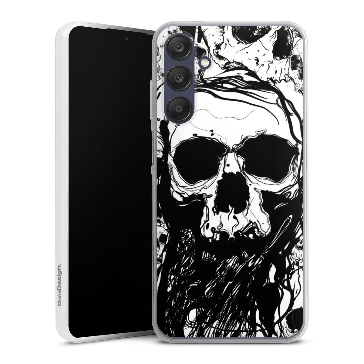 Galaxy A25 5G Handy Slim Case extra dünn Silikon Handyhülle transparent Hülle Totenkopf Halloween Silikon Slim Case