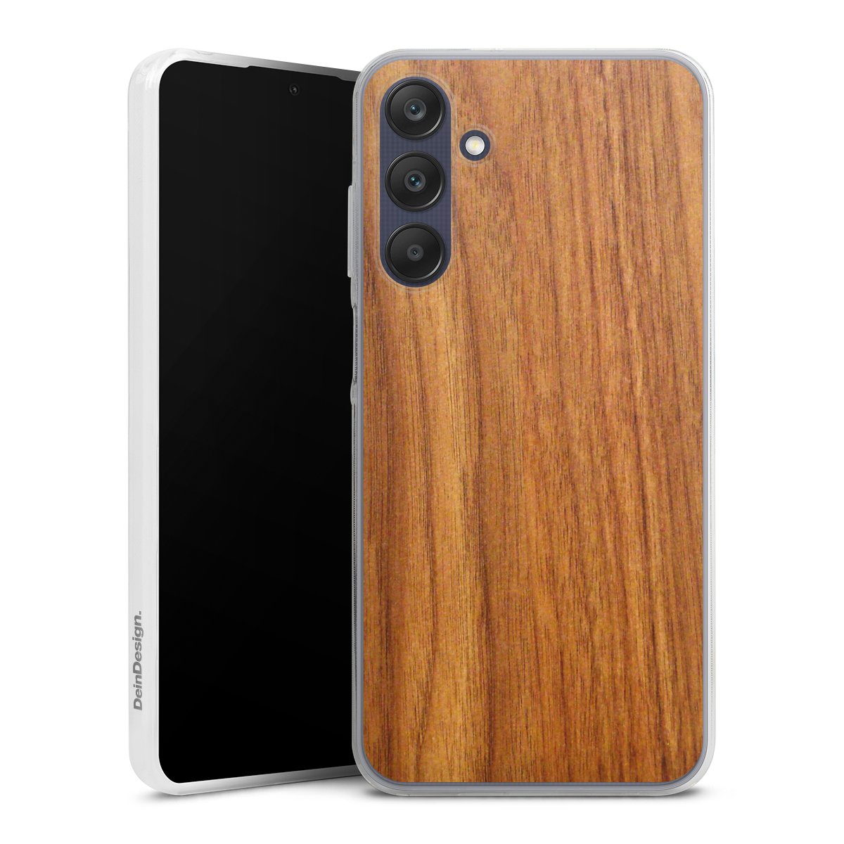 Galaxy A25 5G Handy Slim Case extra dünn Silikon Handyhülle transparent Hülle Wood Larch Wooden Look Silikon Slim Case