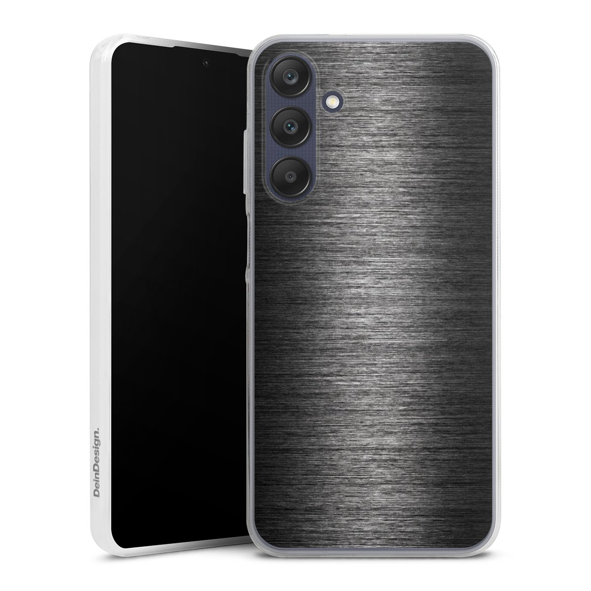 Galaxy A25 5G Handy Slim Case extra dünn Silikon Handyhülle transparent Hülle Metallic Look Anthracite Metal Silikon Slim Case