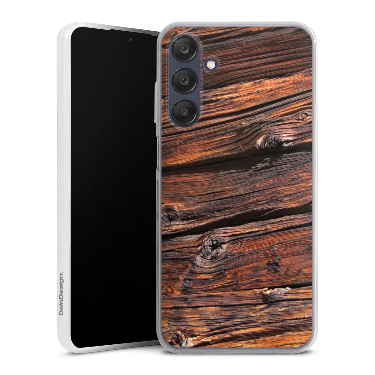 Galaxy A25 5G Handy Slim Case extra dünn Silikon Handyhülle transparent Hülle Beams Wooden Look Wood Silikon Slim Case