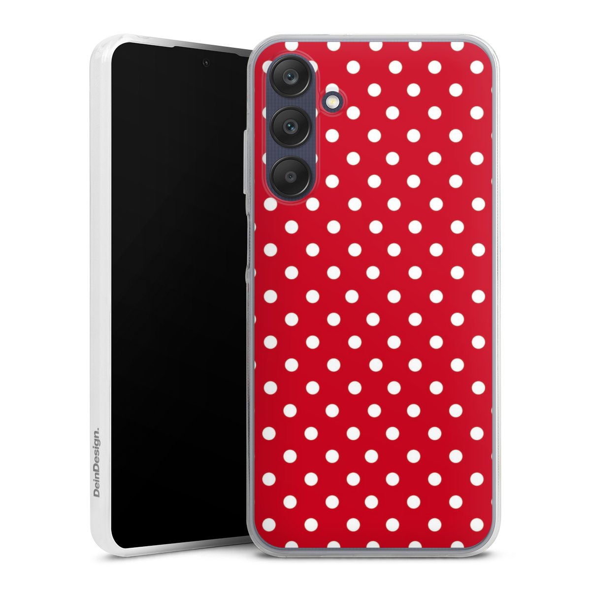 Galaxy A25 5G Handy Slim Case extra dünn Silikon Handyhülle transparent Hülle Points Polka Dots Retro Silikon Slim Case