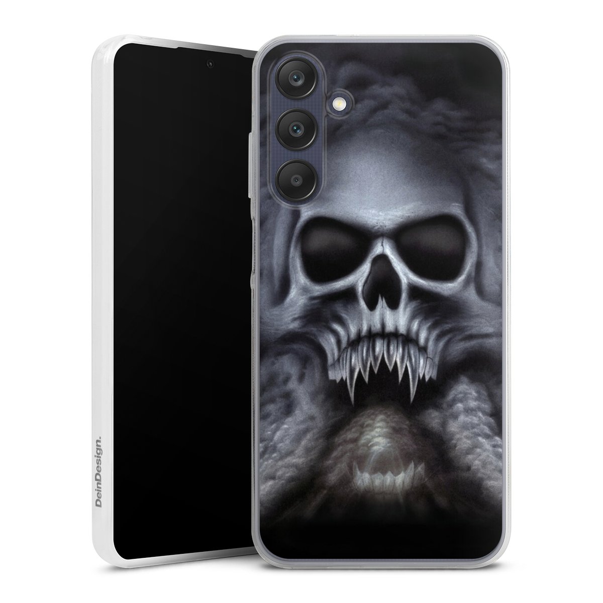 Galaxy A25 5G Handy Slim Case extra dünn Silikon Handyhülle transparent Hülle Totenkopf Skull Silikon Slim Case