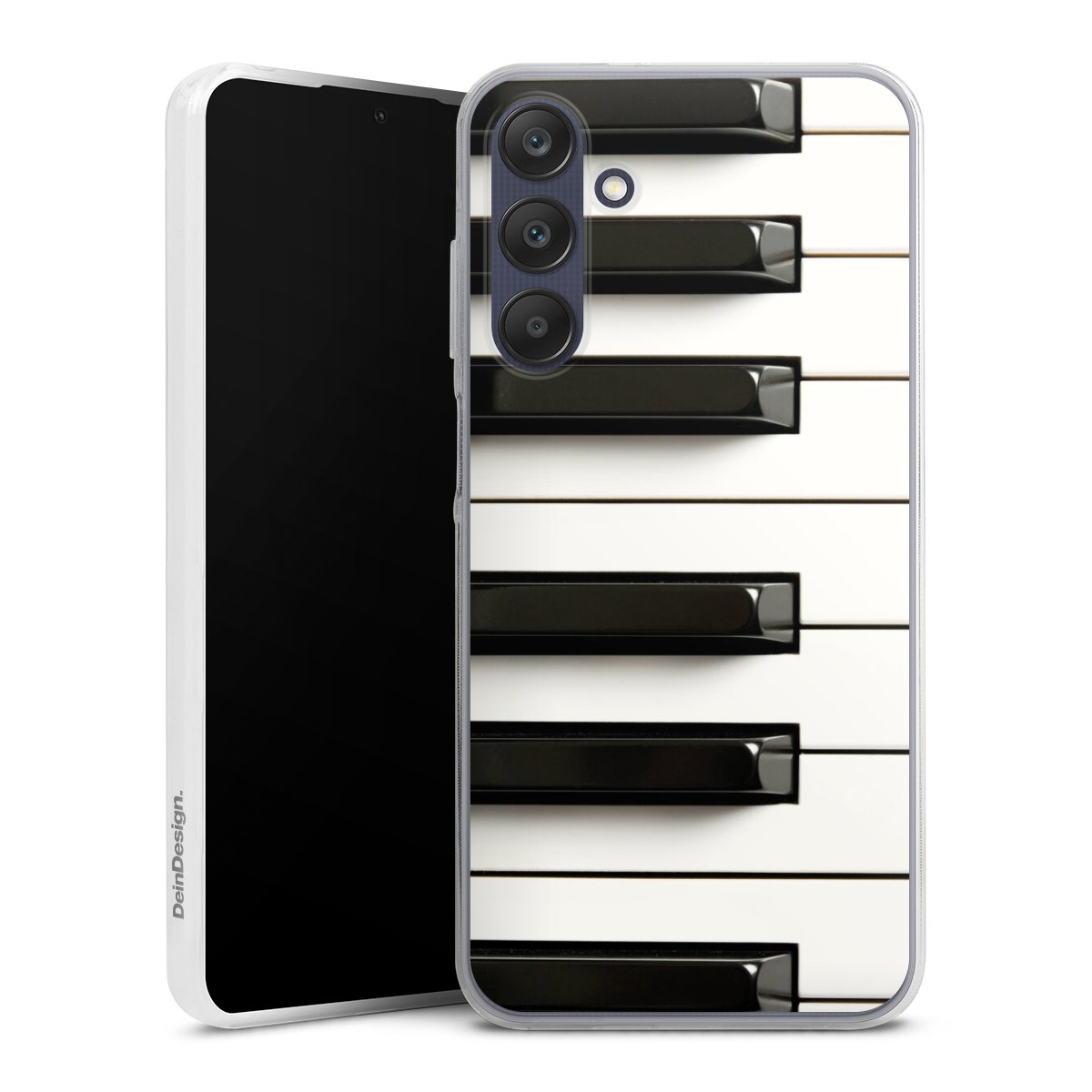 Galaxy A25 5G Handy Slim Case extra dünn Silikon Handyhülle transparent Hülle Klavier Piano Music Silikon Slim Case