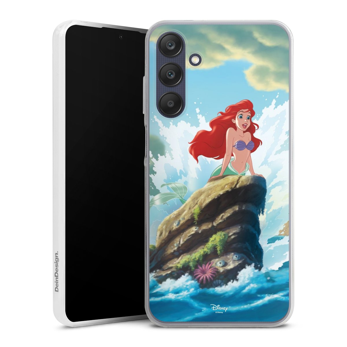 Galaxy A25 5G Handy Slim Case extra dünn Silikon Handyhülle transparent Hülle Mermaid Arielle Die Meerjungfrau Official Licensed Product Silikon Slim Case