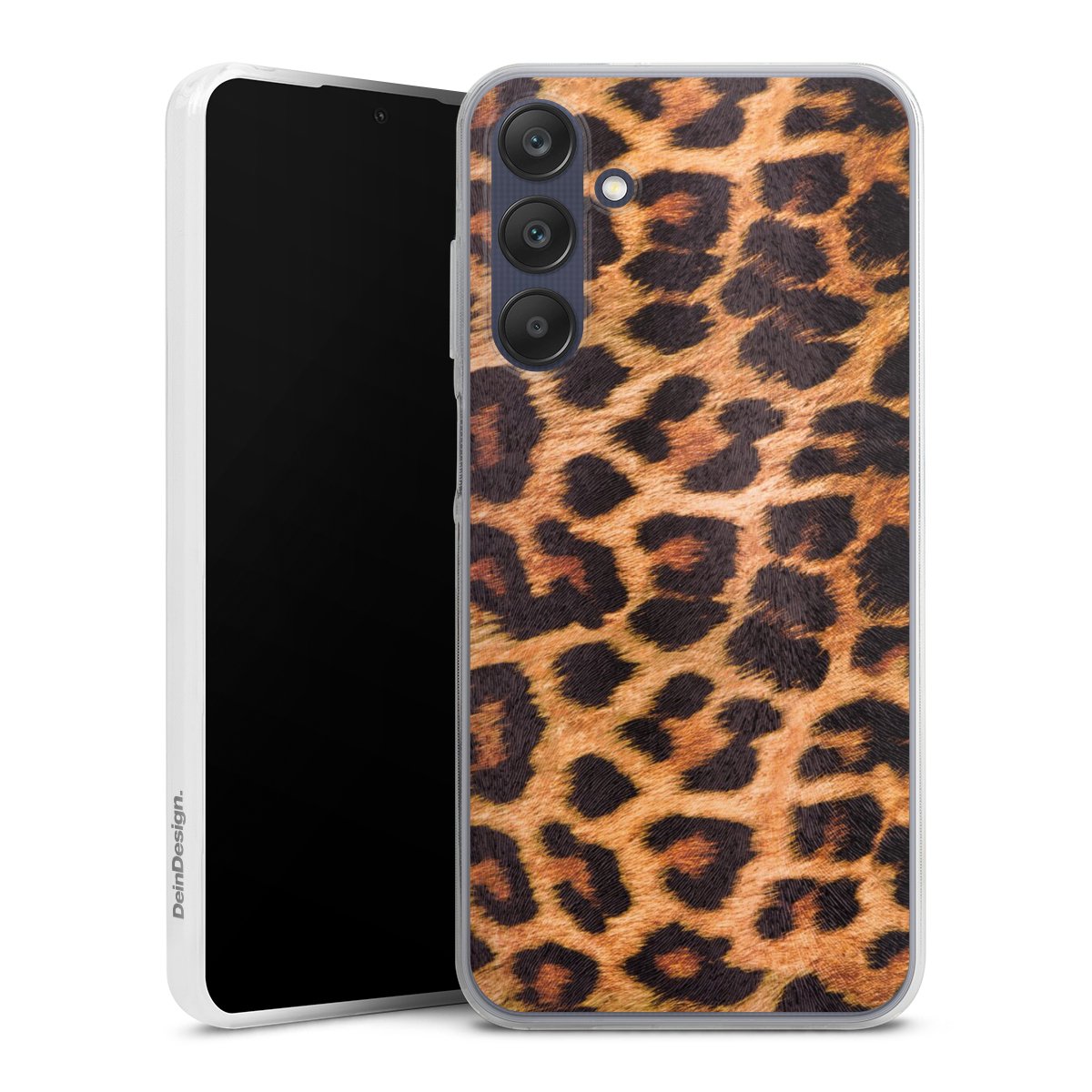 Galaxy A25 5G Handy Slim Case extra dünn Silikon Handyhülle transparent Hülle Animal Print Leopard Fur Silikon Slim Case