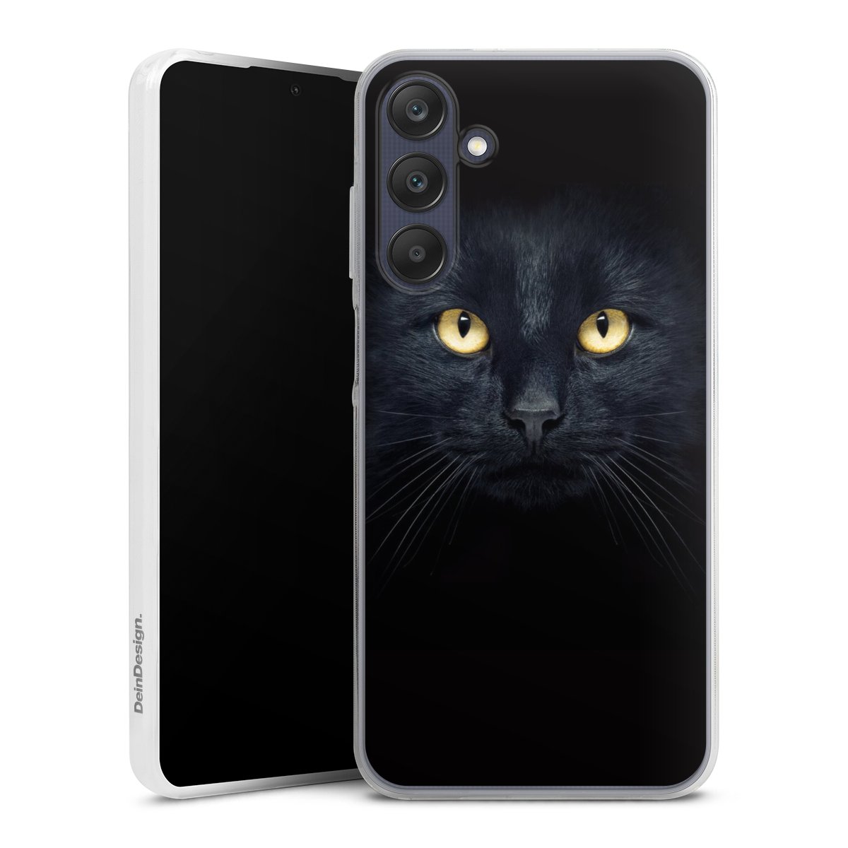 Galaxy A25 5G Handy Slim Case extra dünn Silikon Handyhülle transparent Hülle Eye Cat Black Silikon Slim Case