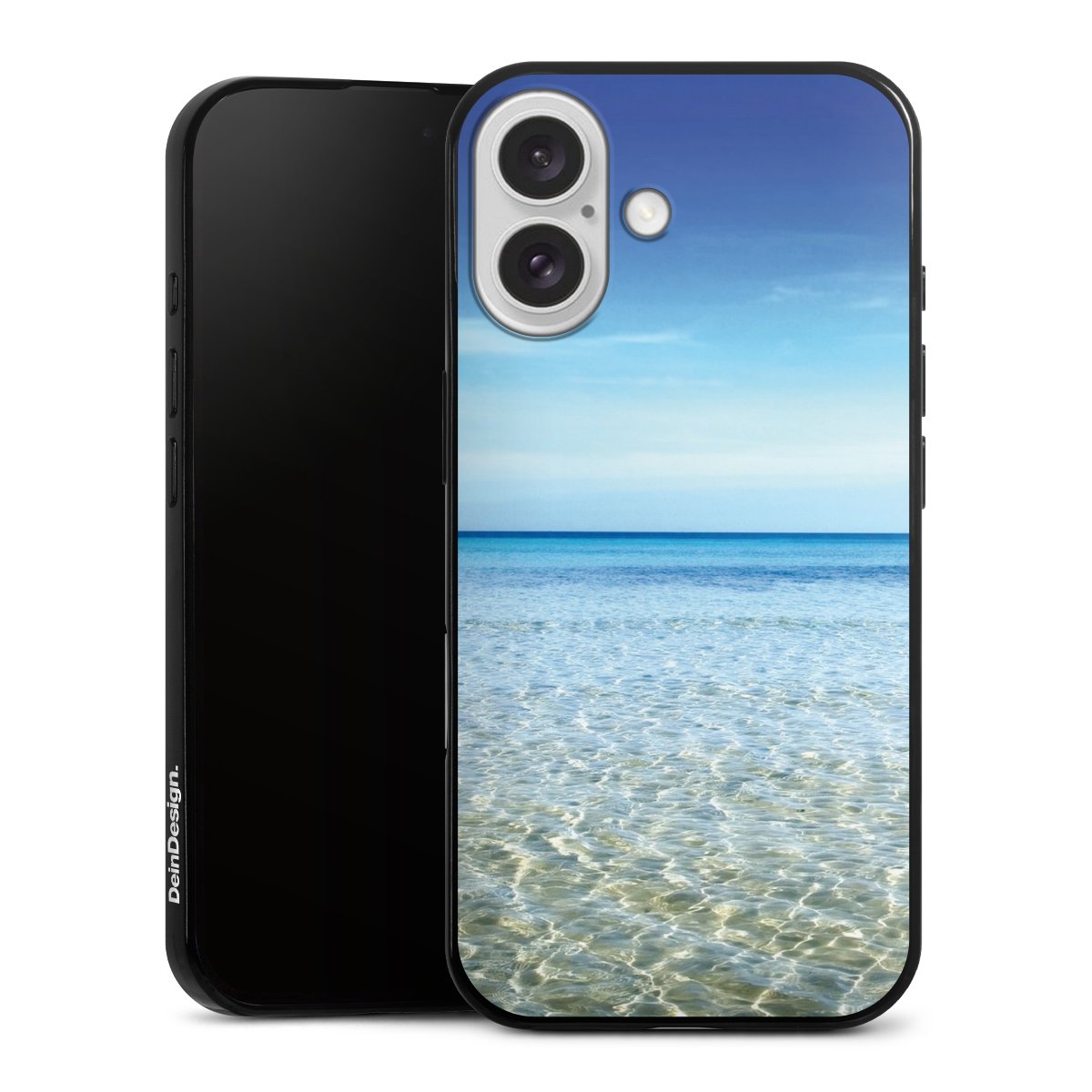 iPhone 16 Handy Slim Case extra dünn Silikon Handyhülle schwarz Hülle Urlaub Sky Ocean Silikon Slim Case