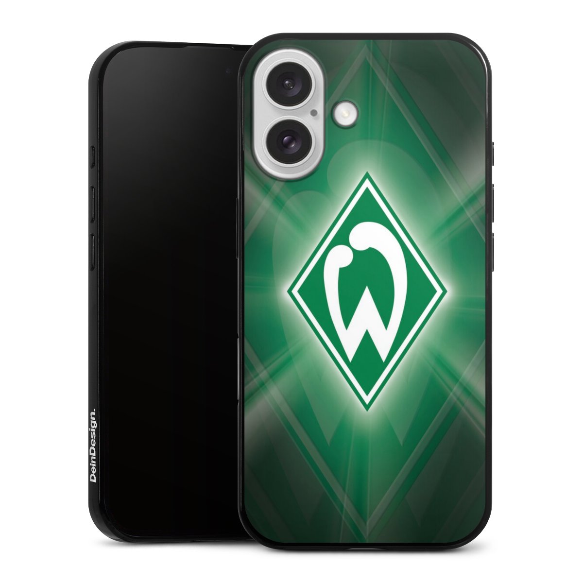 iPhone 16 Handy Slim Case extra dünn Silikon Handyhülle schwarz Hülle Sv Werder Bremen Official Licensed Product Coat Of Arms Silikon Slim Case