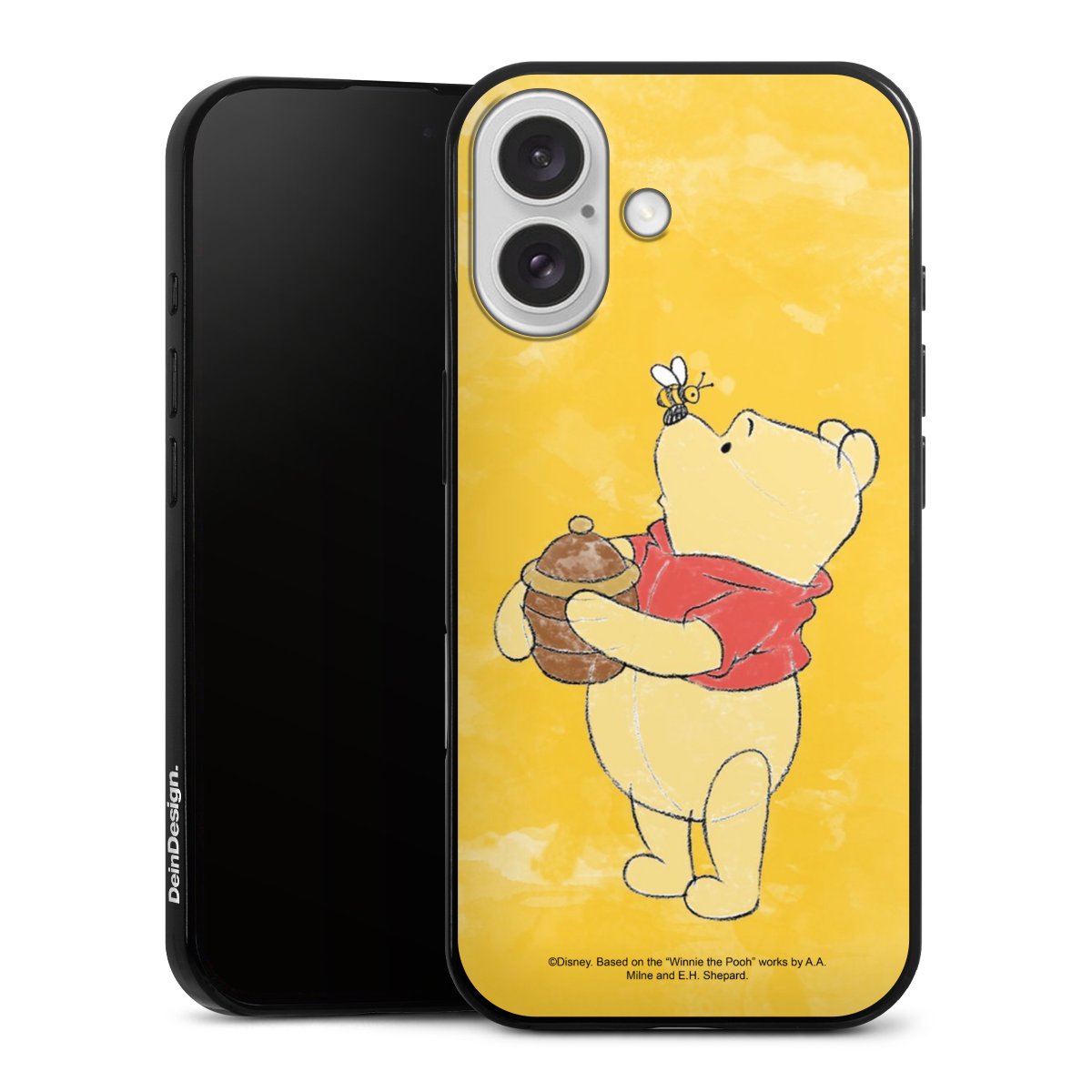 iPhone 16 Handy Slim Case extra dünn Silikon Handyhülle schwarz Hülle Official Licensed Product Winnie The Pooh Disney Silikon Slim Case