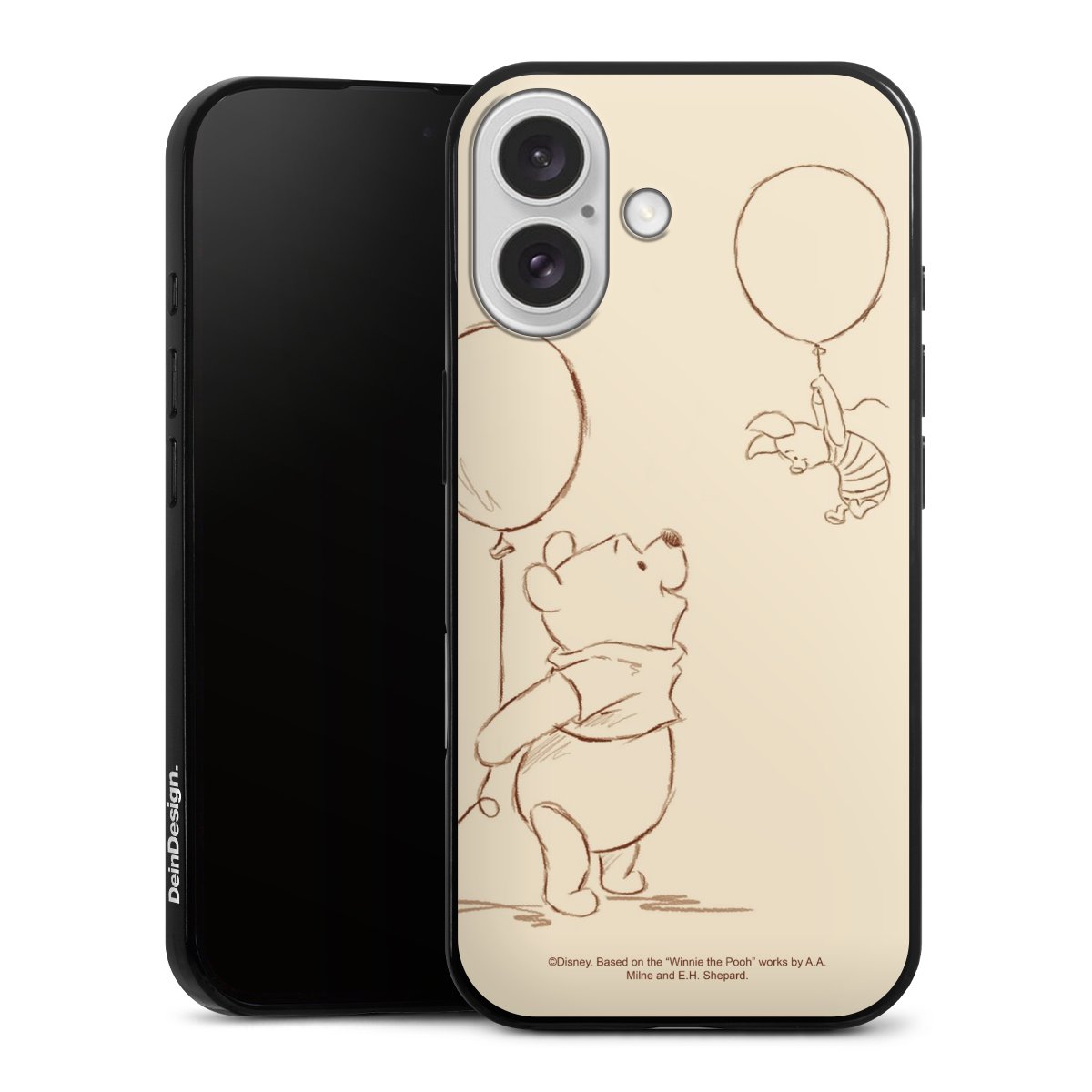 iPhone 16 Handy Slim Case extra dünn Silikon Handyhülle schwarz Hülle Official Licensed Product Winnie The Pooh Disney Silikon Slim Case