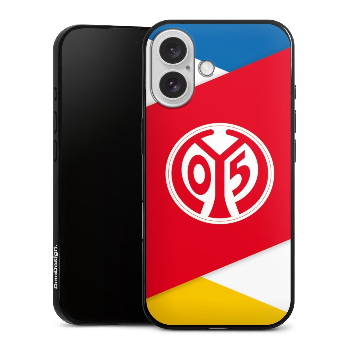 iPhone 16 Handy Slim Case extra dünn Silikon Handyhülle schwarz Hülle Official Licensed Product Soccer 1. Fsv Mainz 05 E.V. Silikon Slim Case