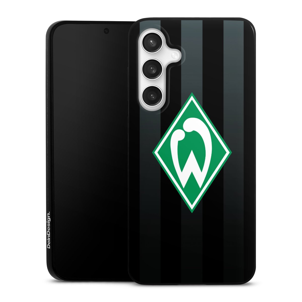 Galaxy S24 FE 5G Handy Slim Case extra dünn Silikon Handyhülle schwarz Hülle Stripes Sv Werder Bremen Official Licensed Product Silikon Slim Case