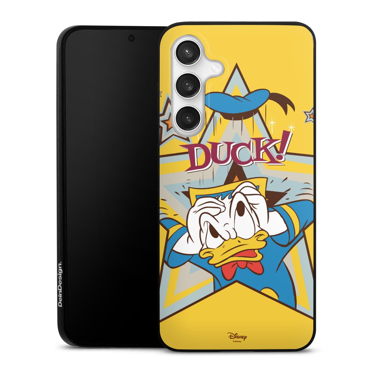 Galaxy S24 FE 5G Handy Slim Case extra dünn Silikon Handyhülle schwarz Hülle Official Licensed Product Donald Duck Disney Silikon Slim Case