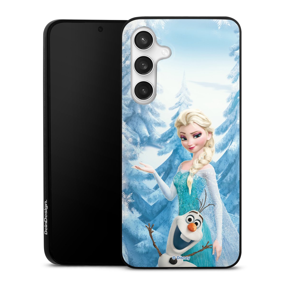 Galaxy S24 FE 5G Handy Slim Case extra dünn Silikon Handyhülle schwarz Hülle Official Licensed Product Frozen Elsa Disney Silikon Slim Case