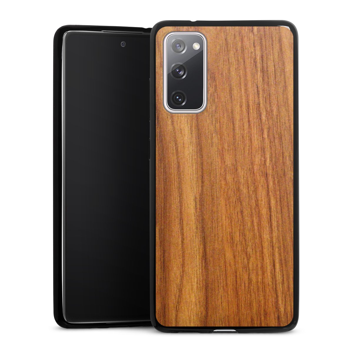 Galaxy S20 FE Handy Slim Case extra dünn Silikon Handyhülle schwarz Hülle Larch Wood Wooden Look Silikon Slim Case