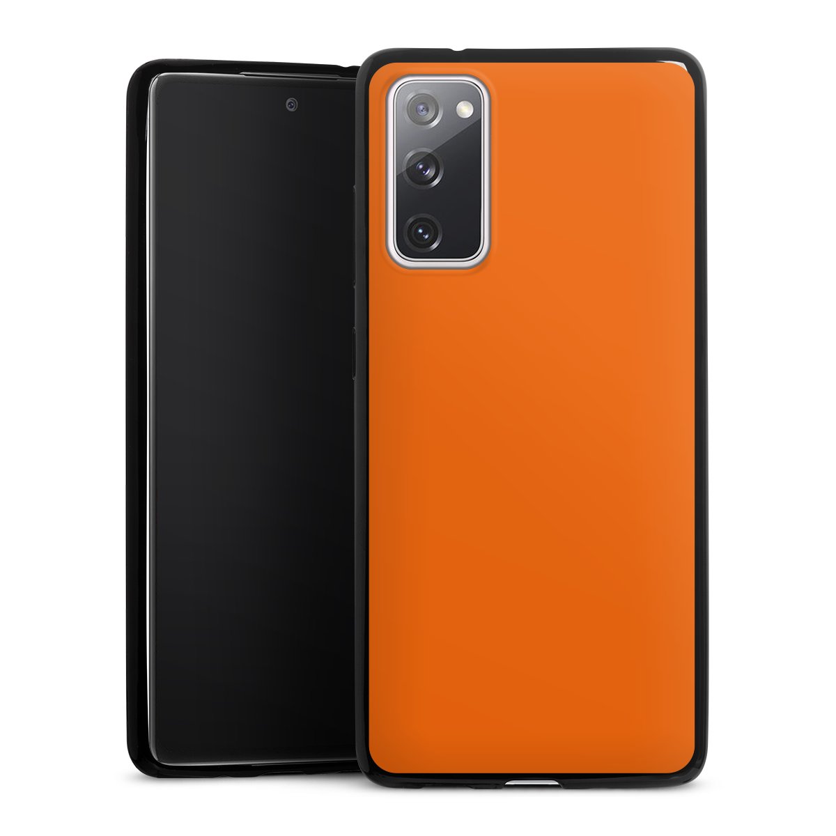 Galaxy S20 FE Handy Slim Case extra dünn Silikon Handyhülle schwarz Hülle Colour Unicoloured Orange Silikon Slim Case