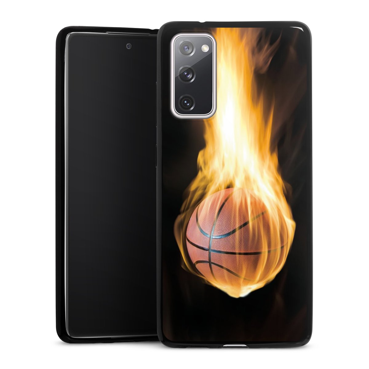 Galaxy S20 FE Handy Slim Case extra dünn Silikon Handyhülle schwarz Hülle Sports Basketball Fire Silikon Slim Case