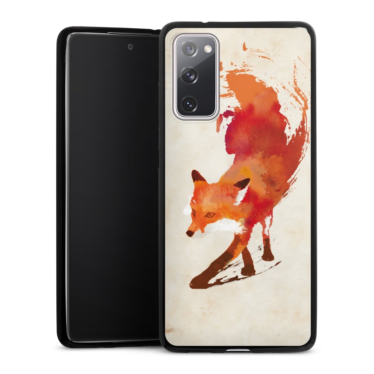 Galaxy S20 FE Handy Slim Case extra dünn Silikon Handyhülle schwarz Hülle Fox Graphic Silikon Slim Case